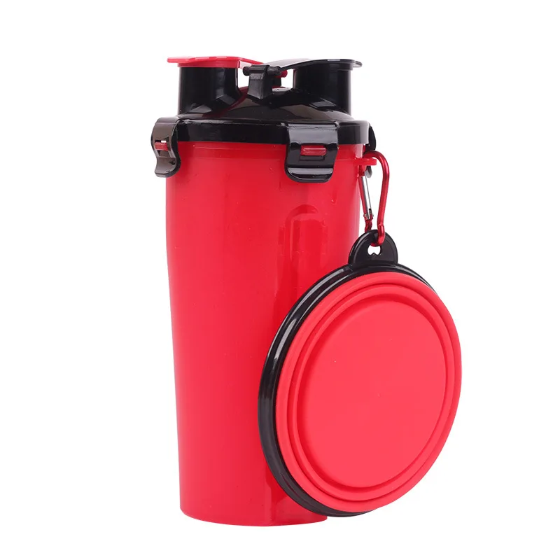 Food grade easy to go out Pet cup dog water bottle foldable with bowl