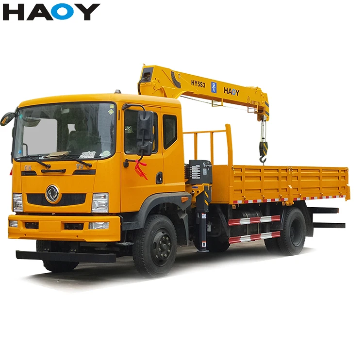 HAOY 5 Ton Manipulator Construction Remote Control Small Hydraul Telescopic Boom Truck Mounted Crane