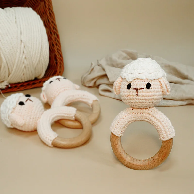 Crochet Panda Rattle Baby Toy - Soft Knit Animal Doll For Soothing & Chewing, Perfect Gift For Christmas, Corban Festival