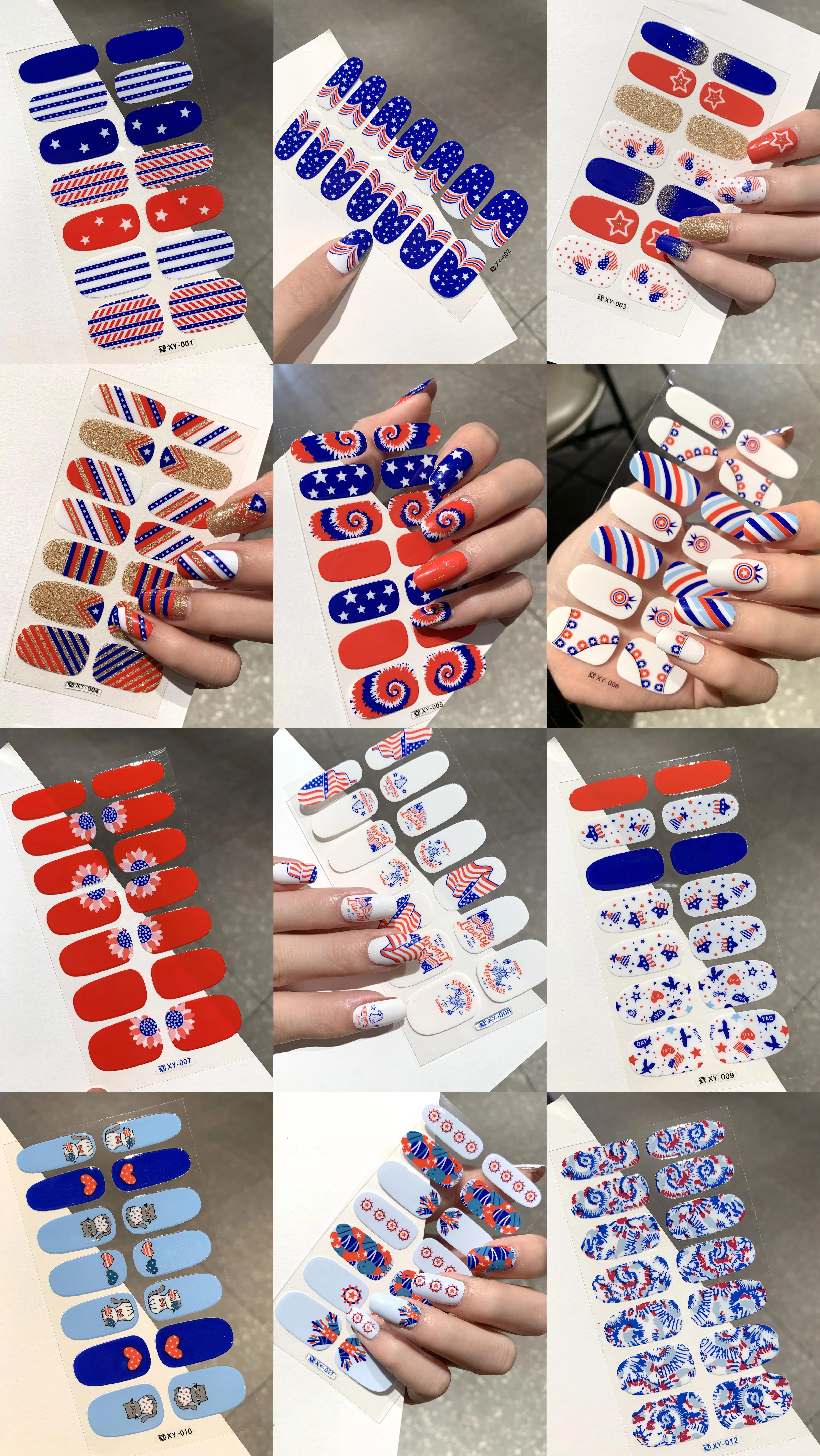 Hot Sales New Semi Cured Gel Nail Stickers Self-Adhesive Gel Nail Polish Sticker Wraps Women Private Label w/o LED LAMP