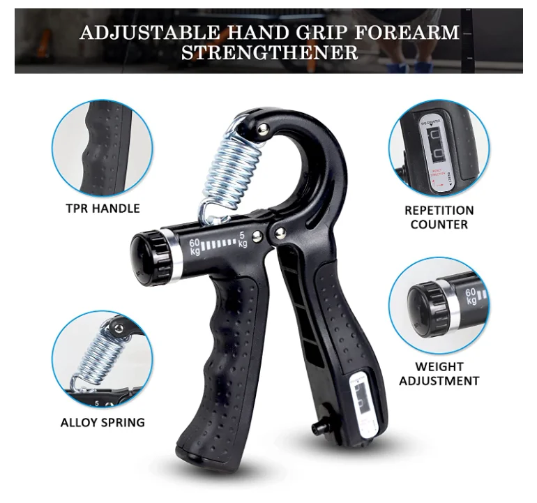 Wholesale 5 Pack Set Exercise Adjustable Fitness Exerciser Strength Trainer Resistance Strengthener Hand Grip Set