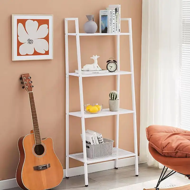 Iron microwave oven trapezoidal rack balcony living room kitchen storage rack multi-layer book rack