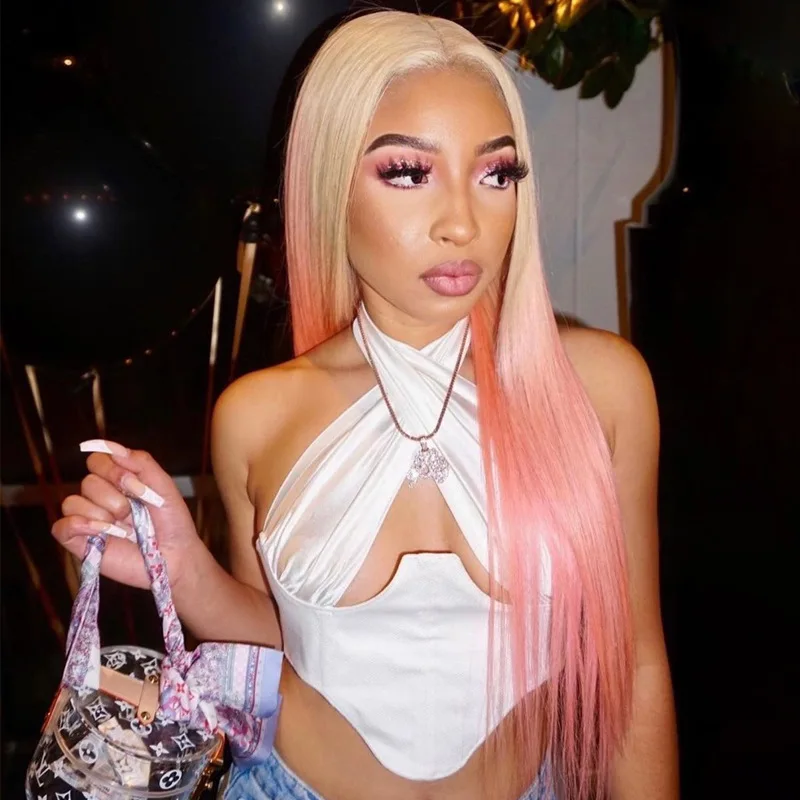 
2021 New Women Summer Clothing Solid Color Backless Strappy Halter Crop Tops Contrast Fabric Sexy Women Corset Vest 