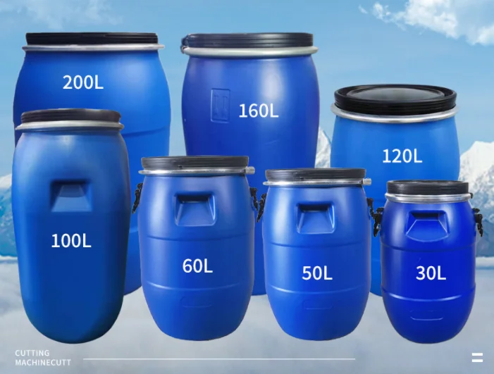 Wholesale hoop barrels 30L 50L thickened plastic flange barrels 60L 100L chemical sealed barrels 200 kilograms