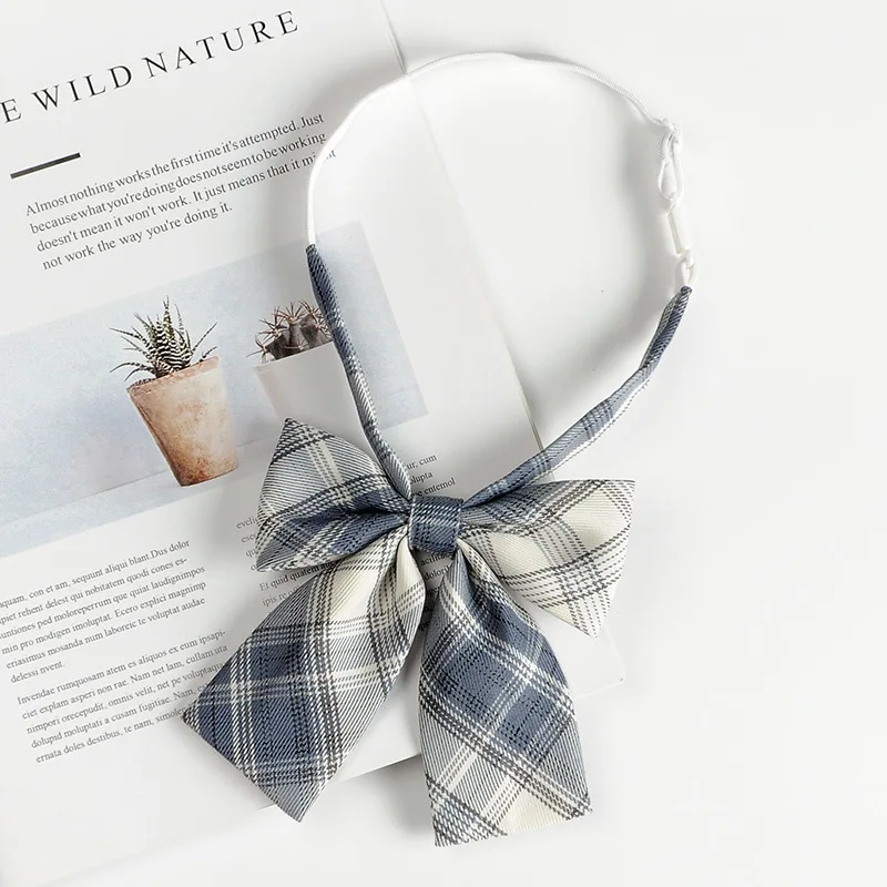 Women College Style Fashion Bow Tie Girls Student School Uniform Accessories Jk Plaid Bowtie