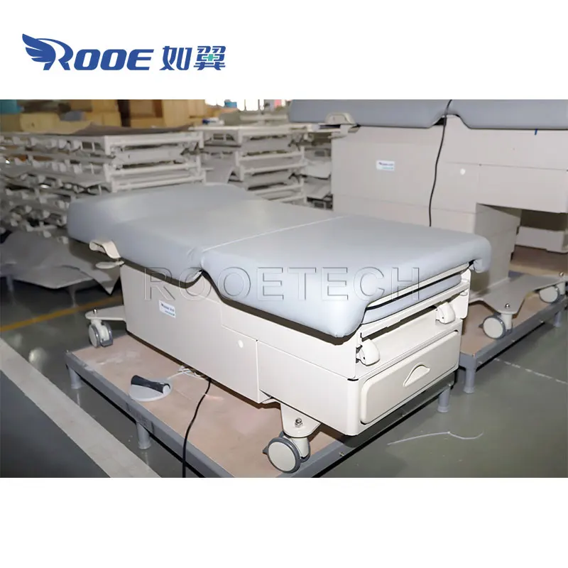 Mobile Gyno Chair Powered Gynecology Exam Table Examination Couch with Foot Pedal Control Height