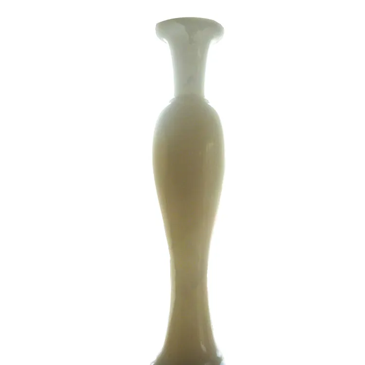 House Decor Luxury white marble onyx vases Interior Accessories Flat top vases hand carved stone vases