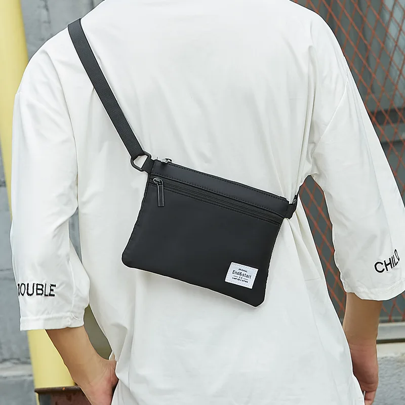 2022 New trendy sling small shoulder bags wholesales simple man cross body purse custom logo mini nylon crossbody bag for men