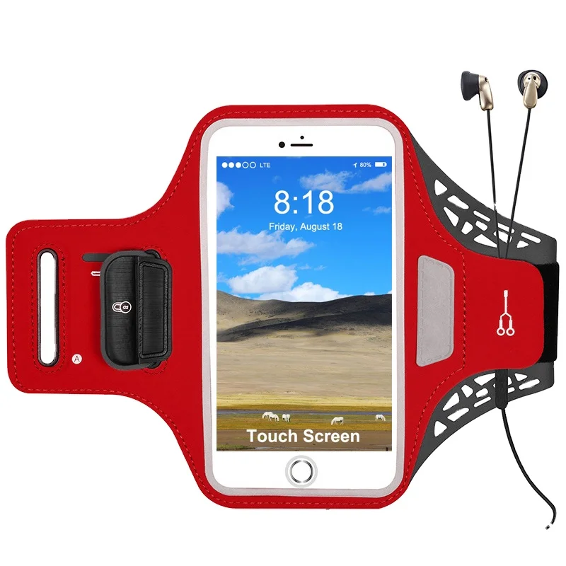 New 6 Inch Outdoor Waterproof Fitness Custom Mobile Phone Bags Running Armband Fabric Armband