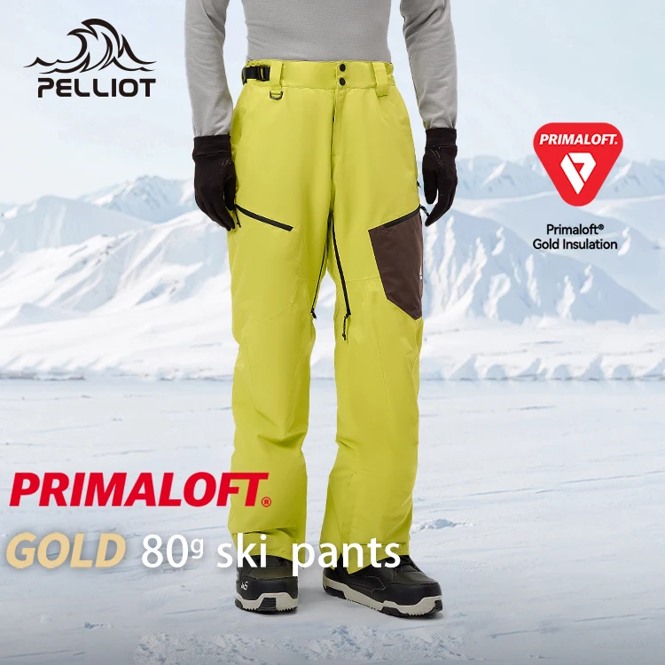 Pelliot Professional Men Outdoor Winter Waterproof Snow Ski Pants Sportswear primaloft gold 80g insulation ski pants