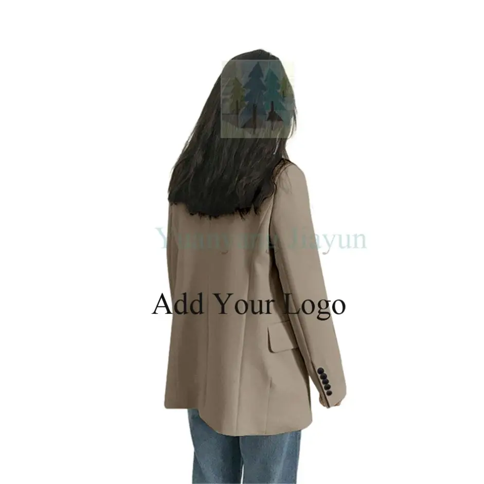 Casual Long Style Uniform Blazer Plus Size Blazer Women Simple Single Breasted