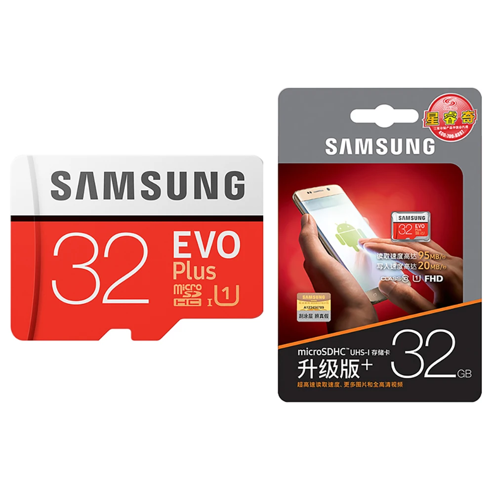  Лучшая цена SD карты 100 МБ/с. Оригинальная карта памяти MicroSD Samsung EVO Plus U3 32 Гб 64 128 ГБ 256 512 Micro TF для мобильного