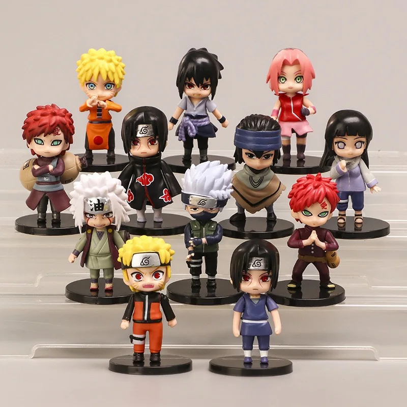  Фигурки в стиле Q Наруто 12 шт. модель Naruto Sasuke Sakura Kakashi Hyuga Hinata Jiraiya Gaara Uchiha