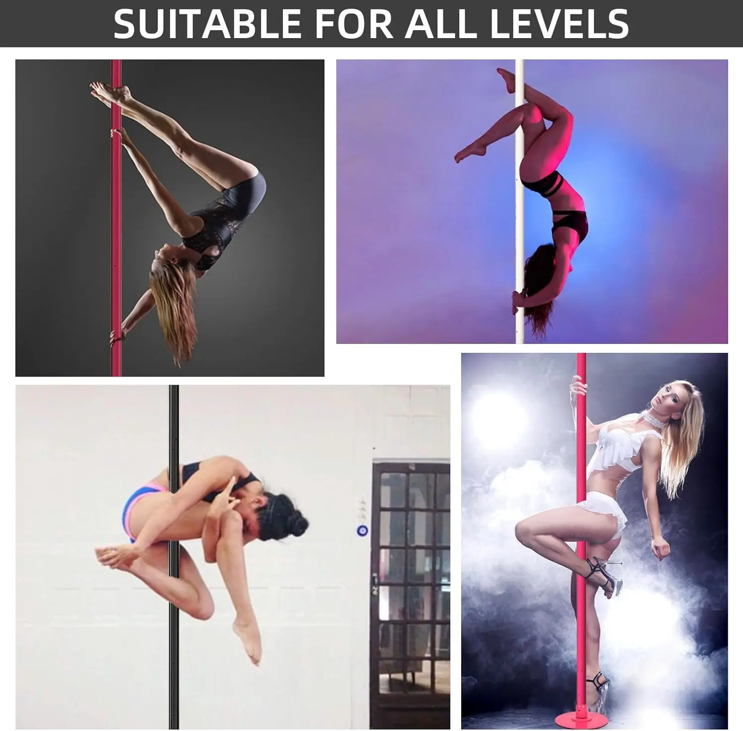 Pole Dance 45MM Portable Dancing Pole Easy To Install Adjustable Height Spin Dance Stripping Pole For Home Fitness Exercise Club