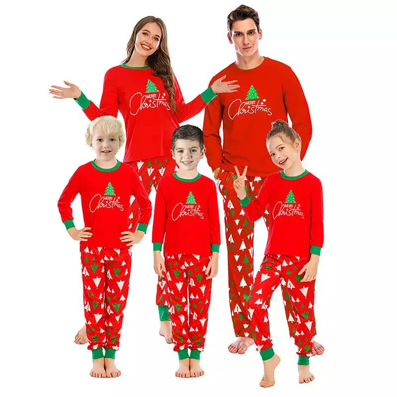 Custom Print Adult Onesie Cotton Clothes Matching Family Christmas Pajamas Sets For Adult And Kids Baby
