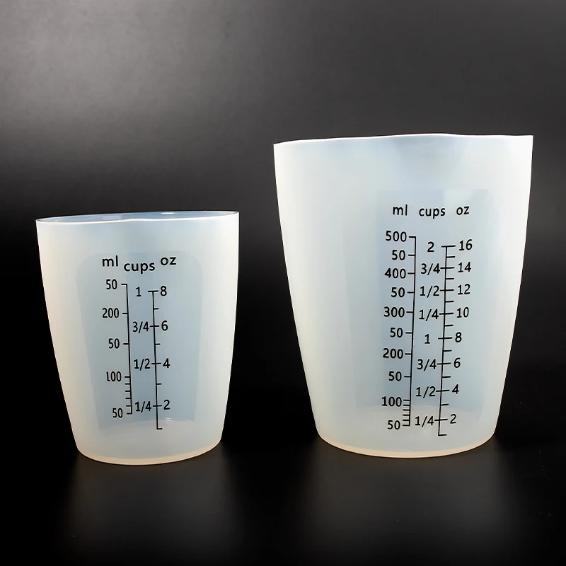2 шт 250 мл 500 силиконовые мерные чашки со шкалой прозрачный градиентный для Смешивания Краски пятно лаборатории эпоксидной смолы контейнер-цистерна