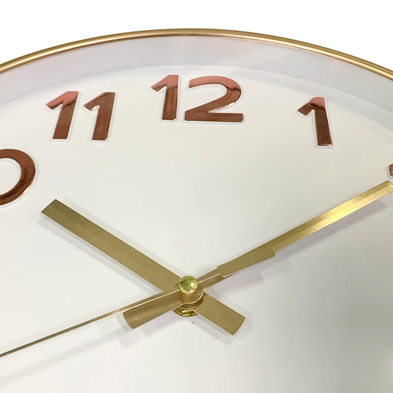 12 inch modern home decorative  gold 3D fine numbers  plastic  wall clock