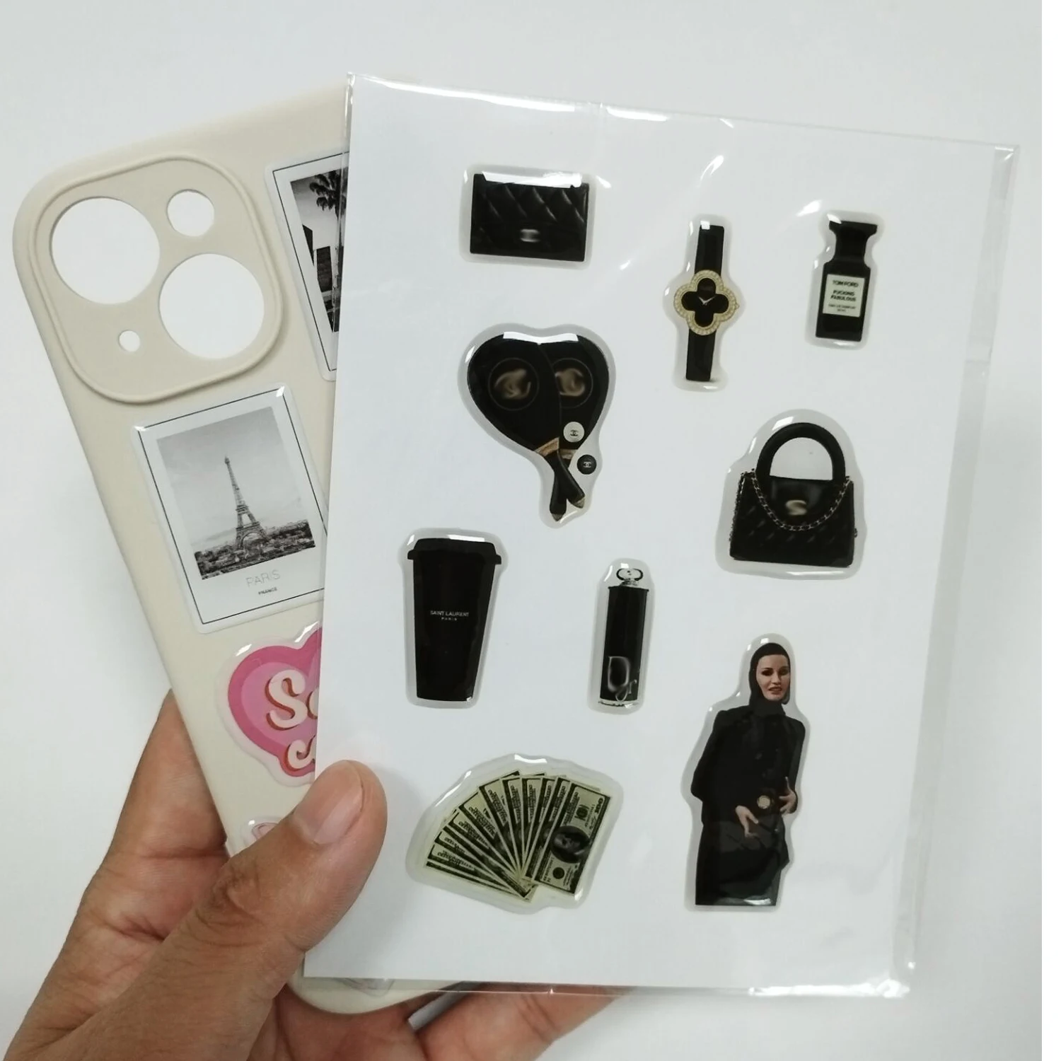 Wholesale Mobile Phone Back Cover Stickers Custom A6 Kiss Cut Epoxy Resin Domed Sticker Sheet For Wholesale