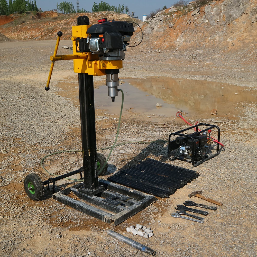 CE ISO Certified Portable Borehole Drilling Machine Power Hammer Drills for Drill Steel Multi Function Removable Ore Gas Engine