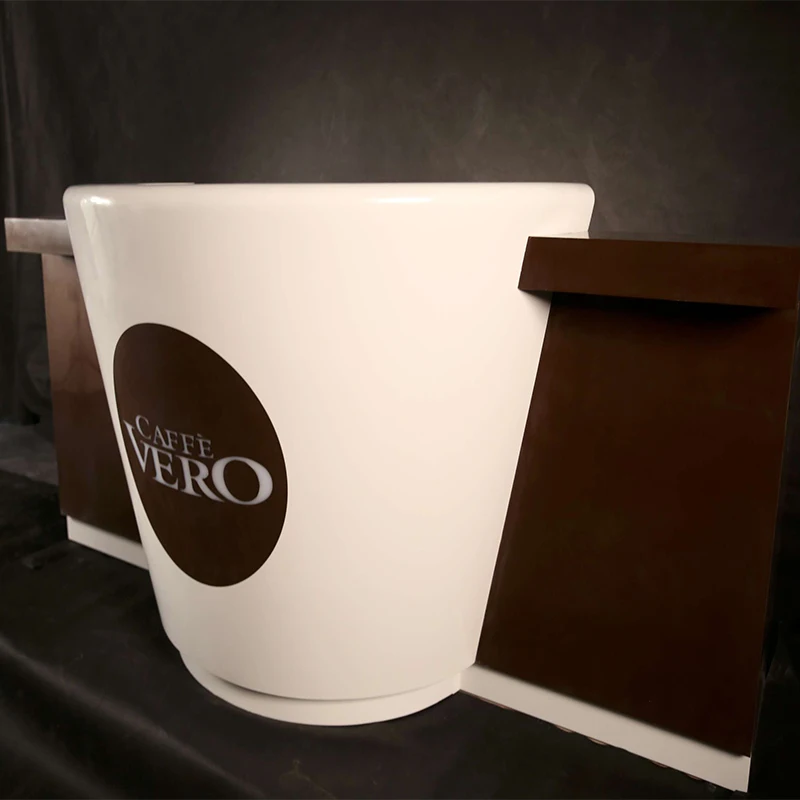 Commercial use customized coffee bar counter shop reception counter special-shaped counter for cafe restaurant