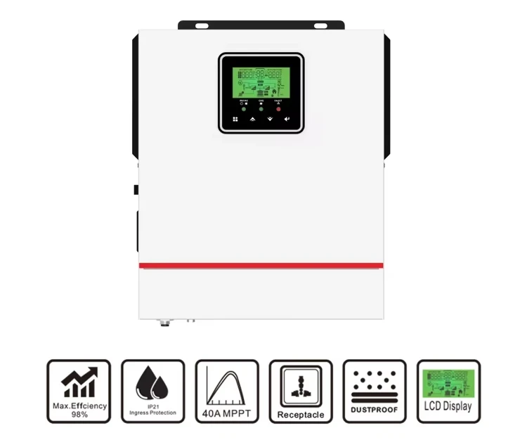 Pure Sine Wave 1KW 1.5KW 2.2KW 3KW 5KW 220V Single Phase DC to AC Off Grid Hybrid Solar Inverter With MTTP Charge Controller//