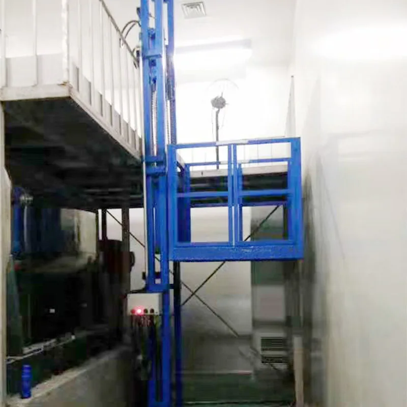  Cheap one story lift 1.5 ton warehouse mini hydraulic electric wall fixed outdoor vertical pallet platform for