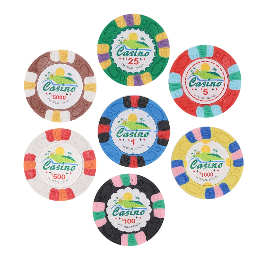 EASTOMMY ET-100003 Professional 11.5g Clay Composite Dice Striped Casino Poker Chips for Texas Hold em Blackjack