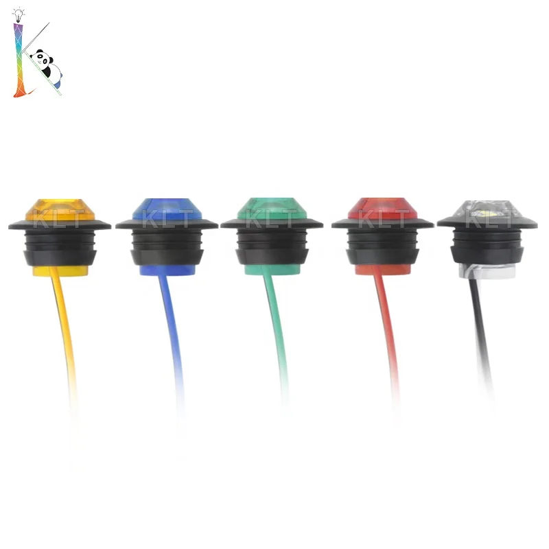 Wholesale Round Led Bullet Marker Lights Front Rear Side Marker 1led Turn Warn Light Trailer Van Truck Side Signal Light