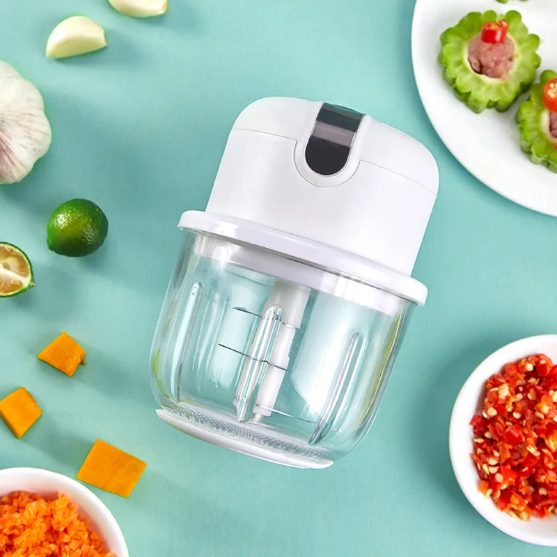 250mL Mini Electric Garlic Chopper USB Rechargeable Meat Vegetable Grinder Blender Kitchen Gadgets