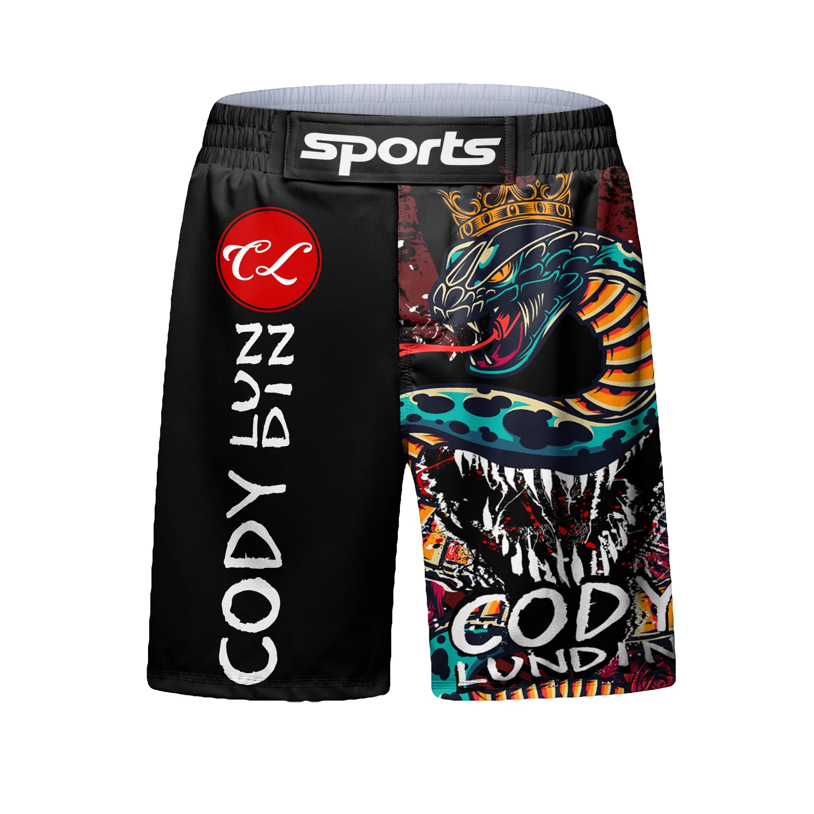 ody Lundin Fashion Digital Printing Bodybuilding Muay Thai MMA Shorts Breathable Lightweight Fitness Training Boxing Clothing