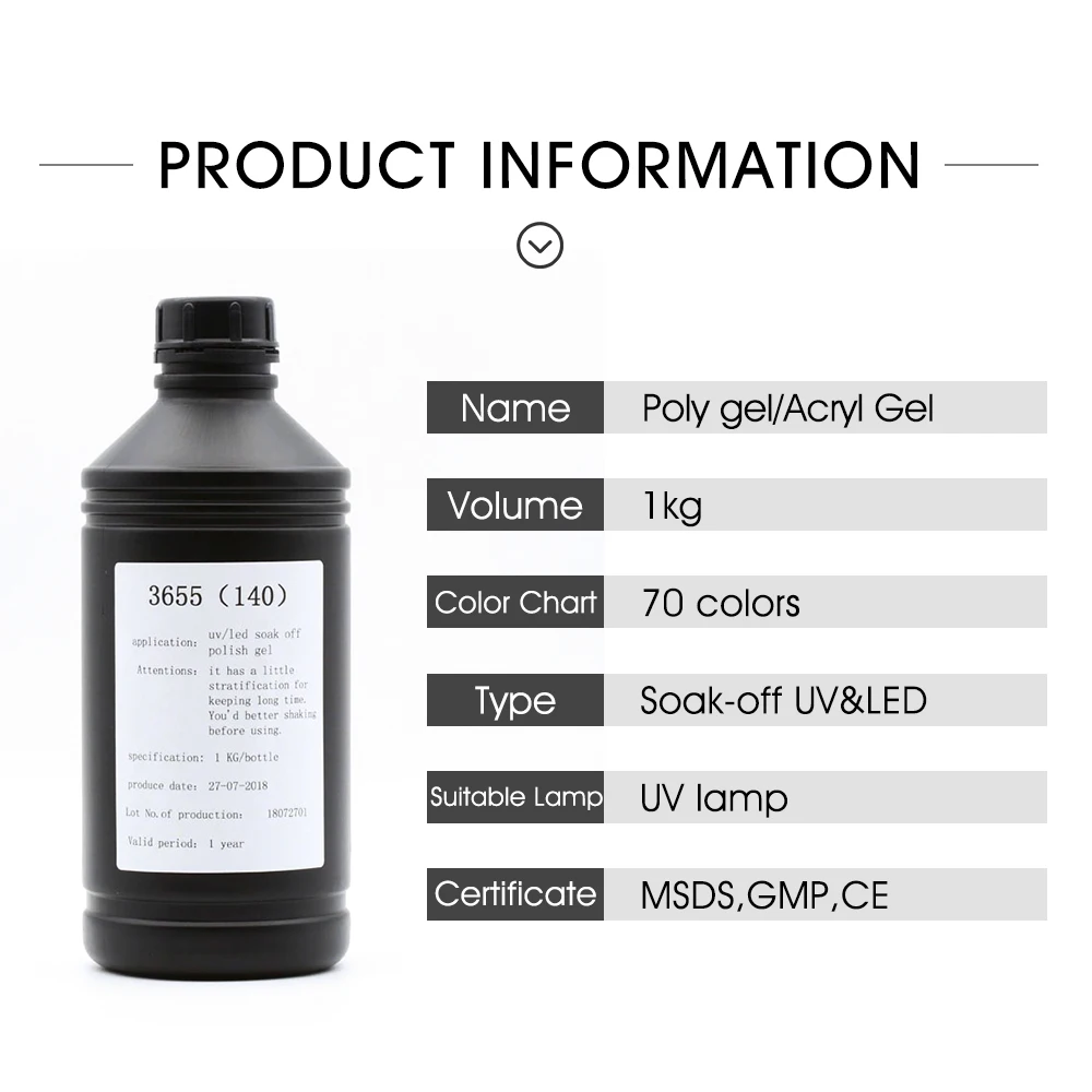 Блестящий полигель, акриловый гель для наращивания ногтей, оптом