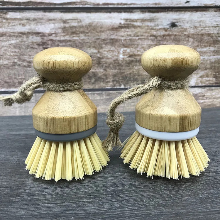 Eco Kitchen Wash Cleaning Scrub Brushes Bamboo Wooden Pot Dish Brushes for Household Pan Plate Vegetable
