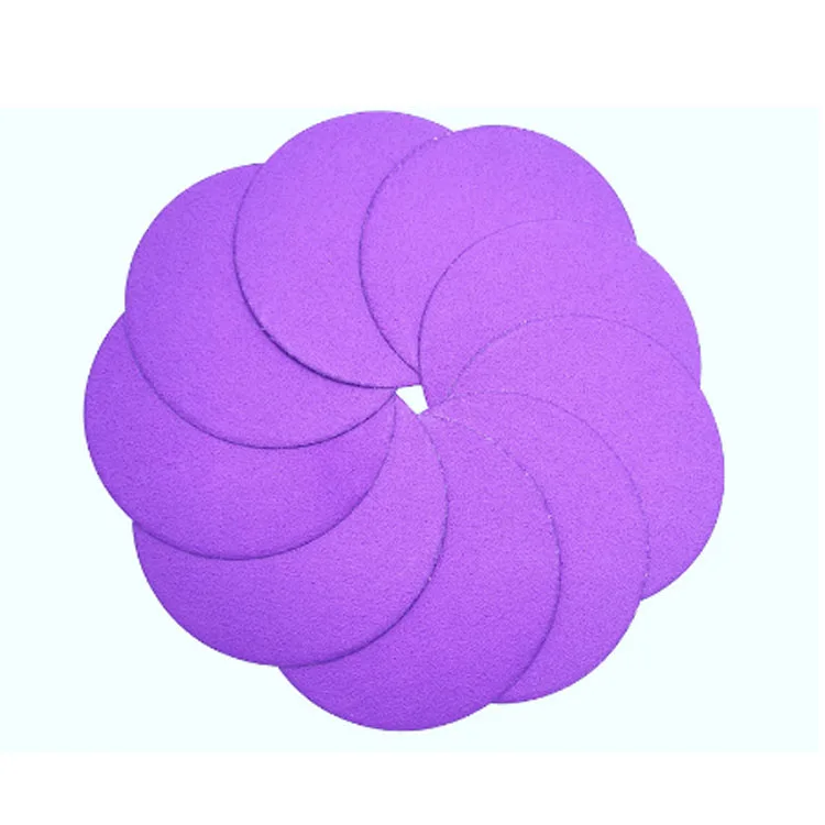 125mm sanding disc 5 inch round sand paper purple ceramic sanding discs for car or wood