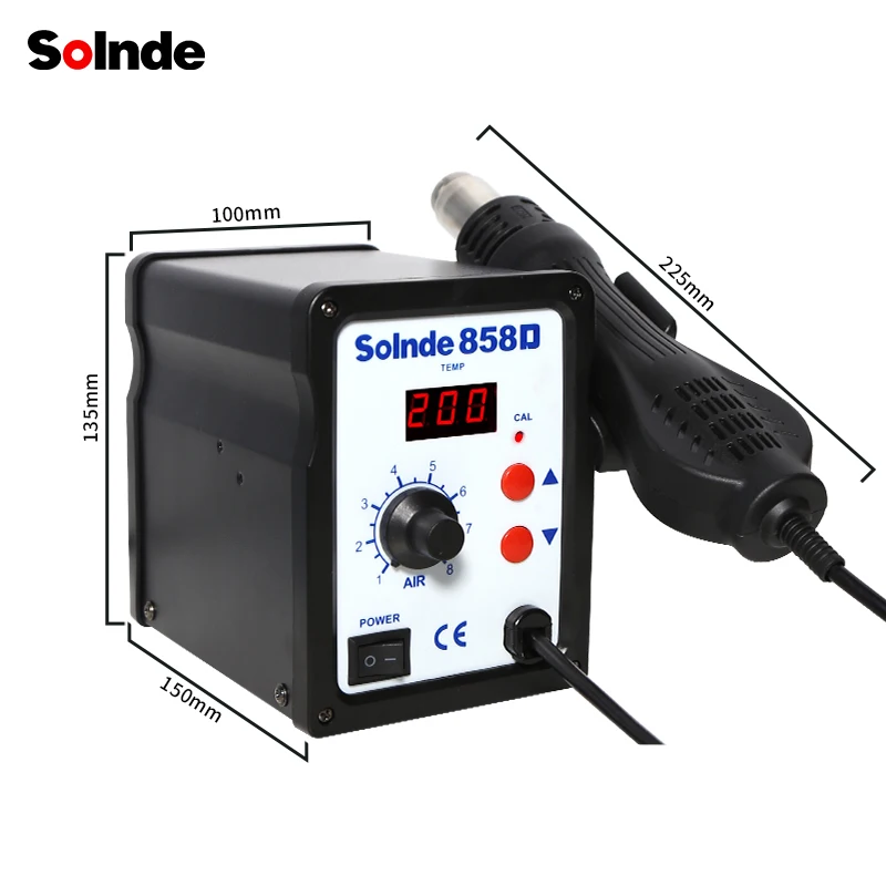 858D Digital Rework Soldering Station With Hot Air Gun estacao de retrabalho ar quente Hot Air Rework Desoldering Station