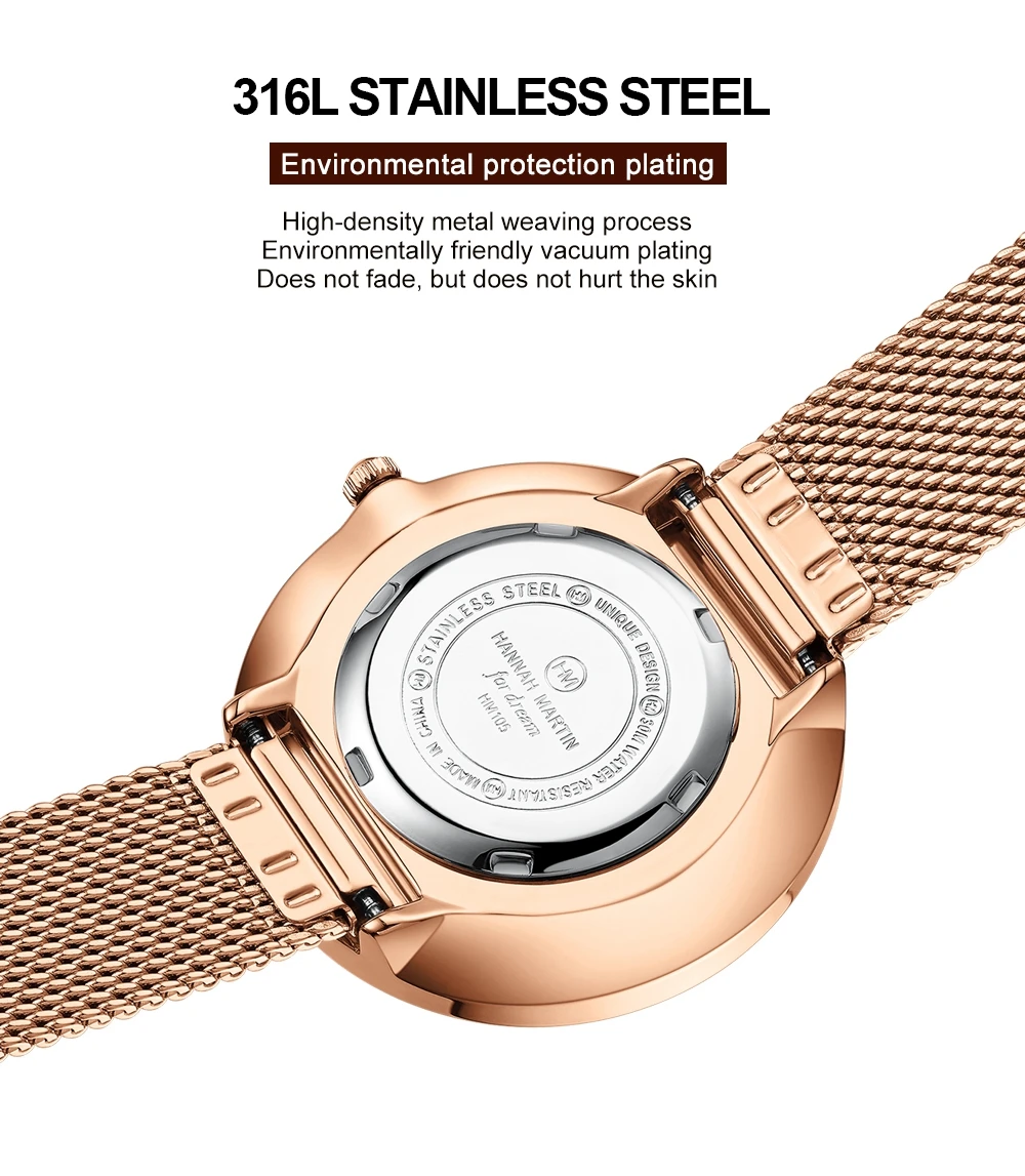 Hannah Martin 1052 famous brand style ladies quartz hand watches simple stylish woman watches for girls