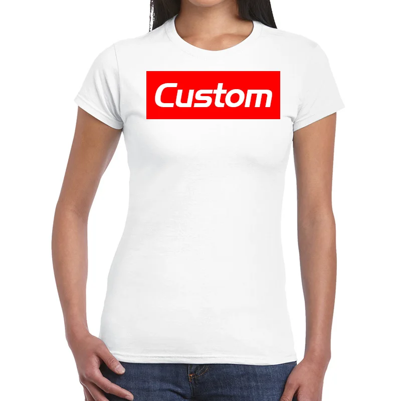 Customized Women Cotton High Quality Short Sleeve T Shirt Female Jersey Camiseta Tops Print Heat Transfer Designs for t Shirts
