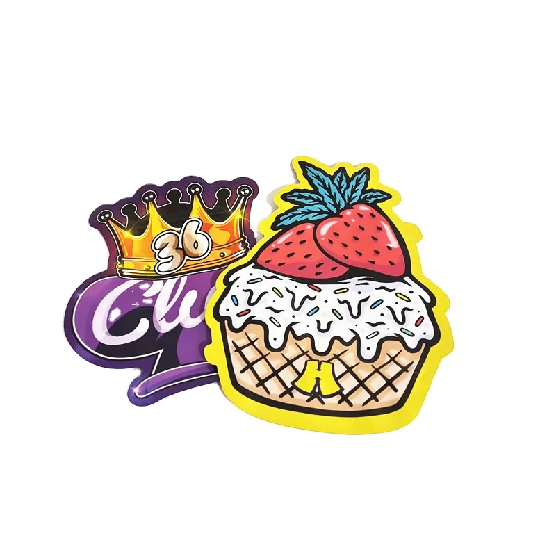 Wholesale bottle Die Cut Shaped jolly mancher Plastic Smell Proof Custom Printed 3.5 Mylar Bag with Zipper