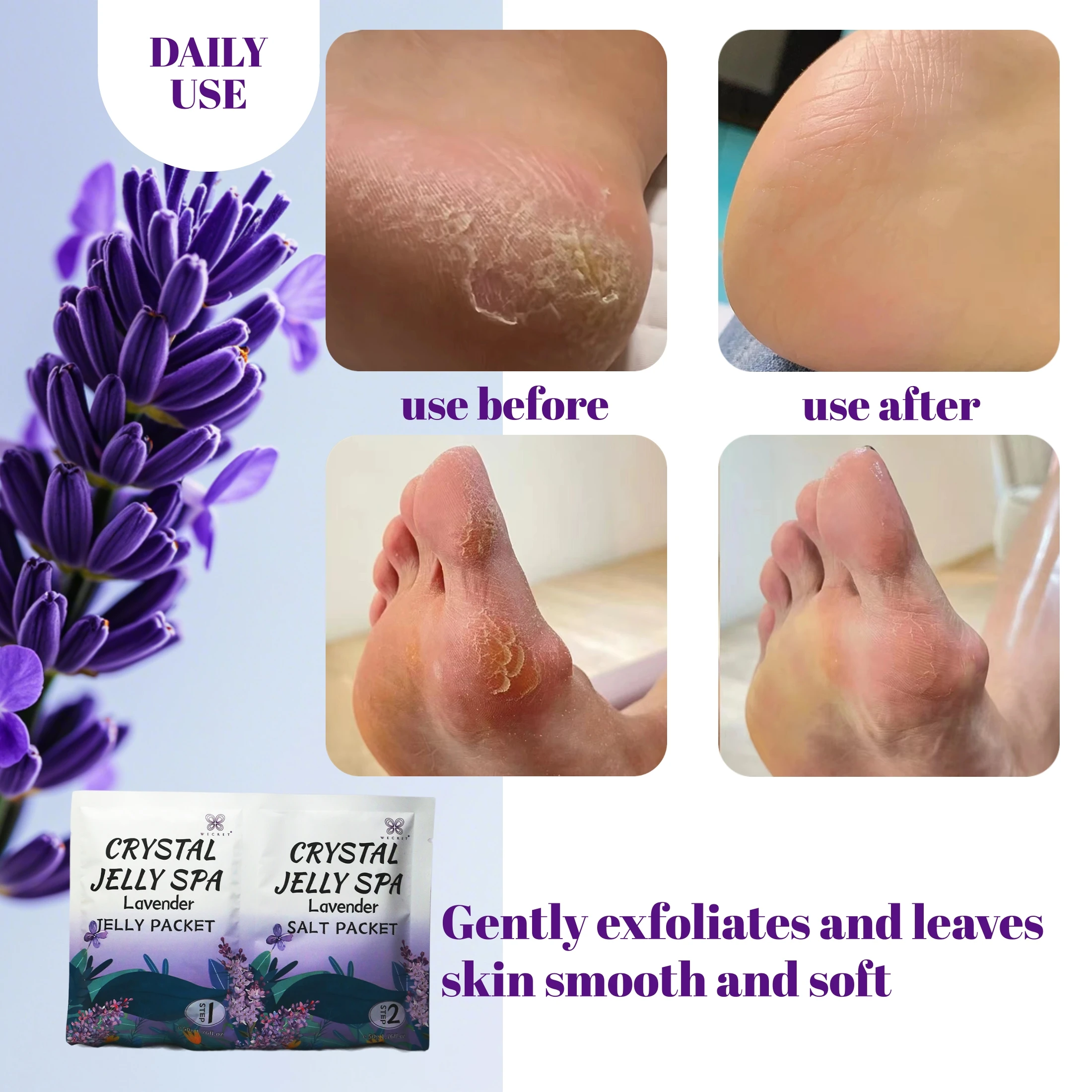 Natural Organic Kit Gift Set Deluxe Pedicure Lavender Kit Sea Salt Foot SPA Experience at Home Sales promotion Thanksgiving Day