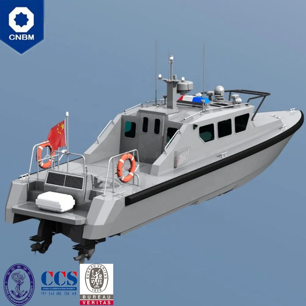 
42 ft China Shipyard Fast Coast Guard Military Patrol Police Vessel Welded Aluminum Speed Boat for Sale with Prices 