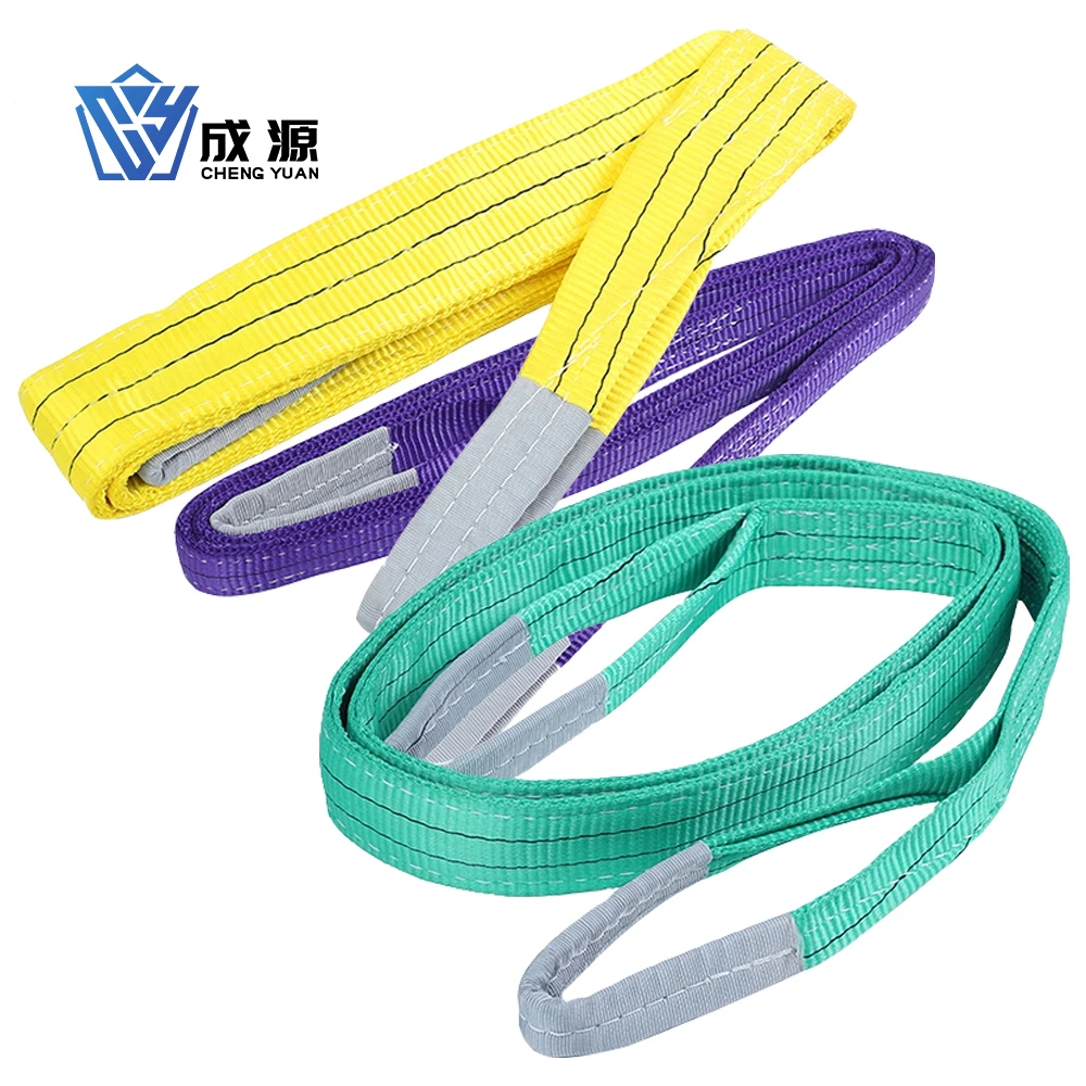 Hot sell lifting polyester flat webbing belt webbing sling 3 Tons Polyester Webbing Belt Sling