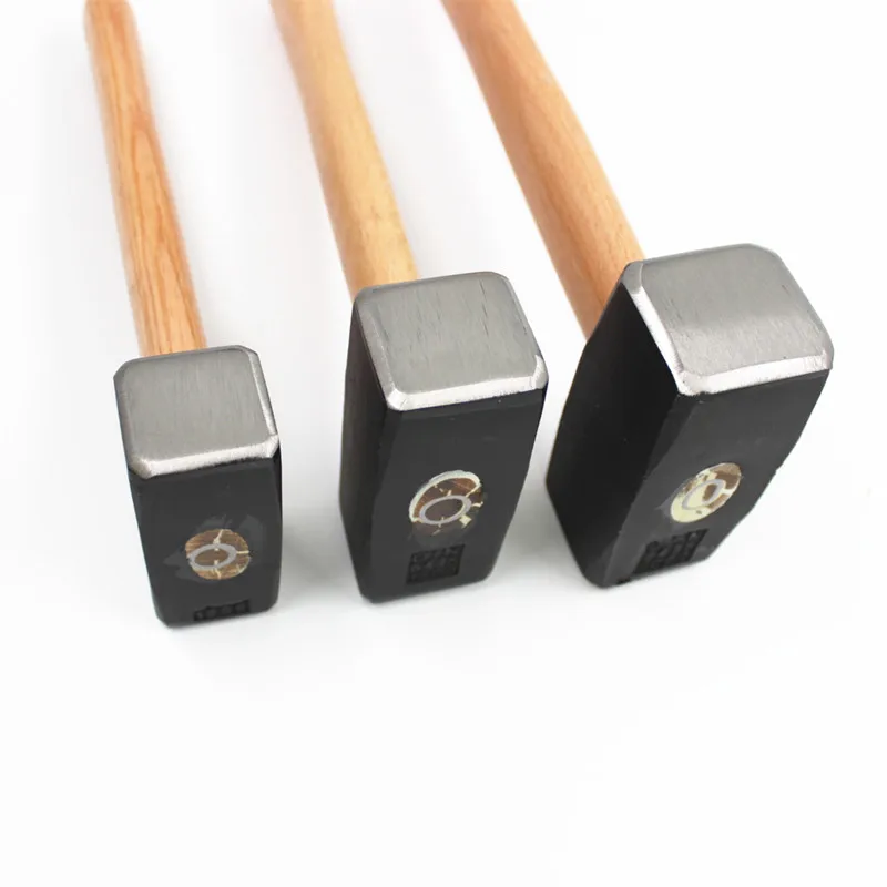45 Steel Heavy Duty 1kg 1.5kgs 2kgs Machinist Stoning Stone Hammer With Wood Handle