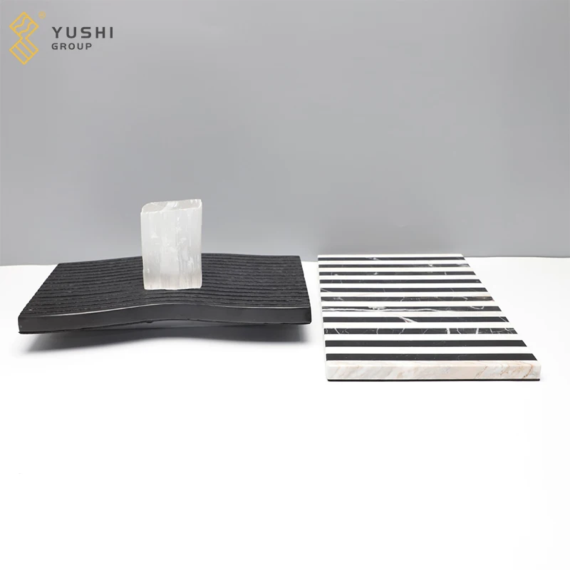 Yushi Group Best design European modern creative black and white striped tray decoration