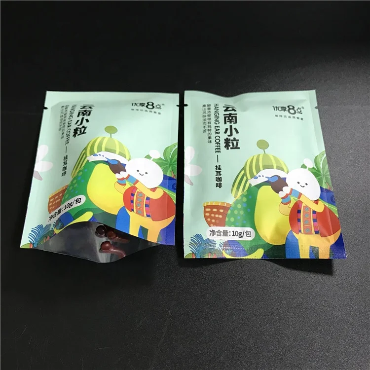 Damp Proof Sealing Drip Coffee Plastic Pouch With Custom Logo 3 Side Heat Seal Packaging Bag For Tea Coffee