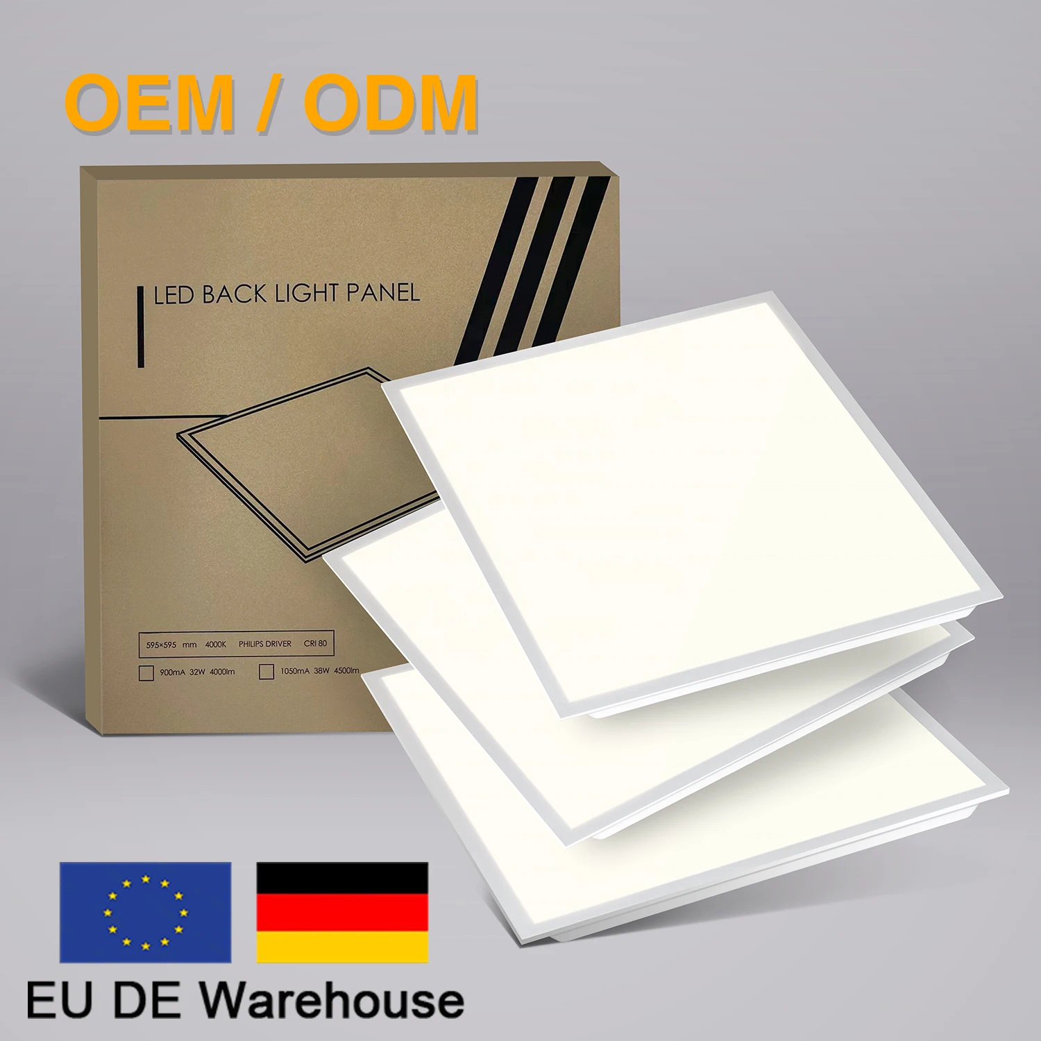 Stock In Germany Warehouse Waterproof Led Panel Recessed 36w 62x62 60x60 Led Panel Light With IP54 Driver