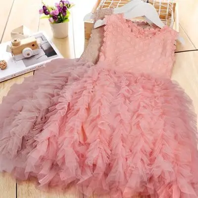 Children Formal Clothes Kids Fluffy Cake Smash Dress Girls Clothes For Christmas Halloween Birthday Costume
