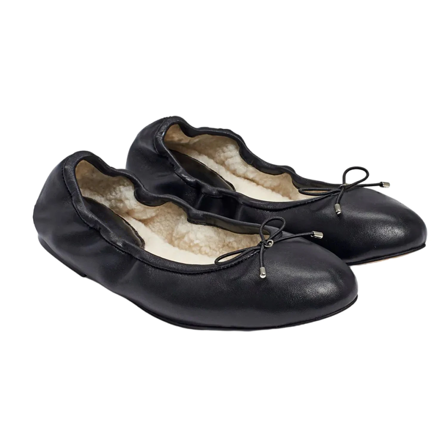 CHOOZII Wholesale Girls Soft Comfortable Shoes Ladies Women Black Leather Fabric Cotton Ballet Flats