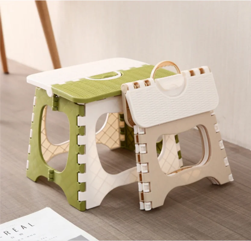 New Arrival Dropshipping Living Room Small Bench Ottoman Bathroom Portable Plastic Plain Folding Stool