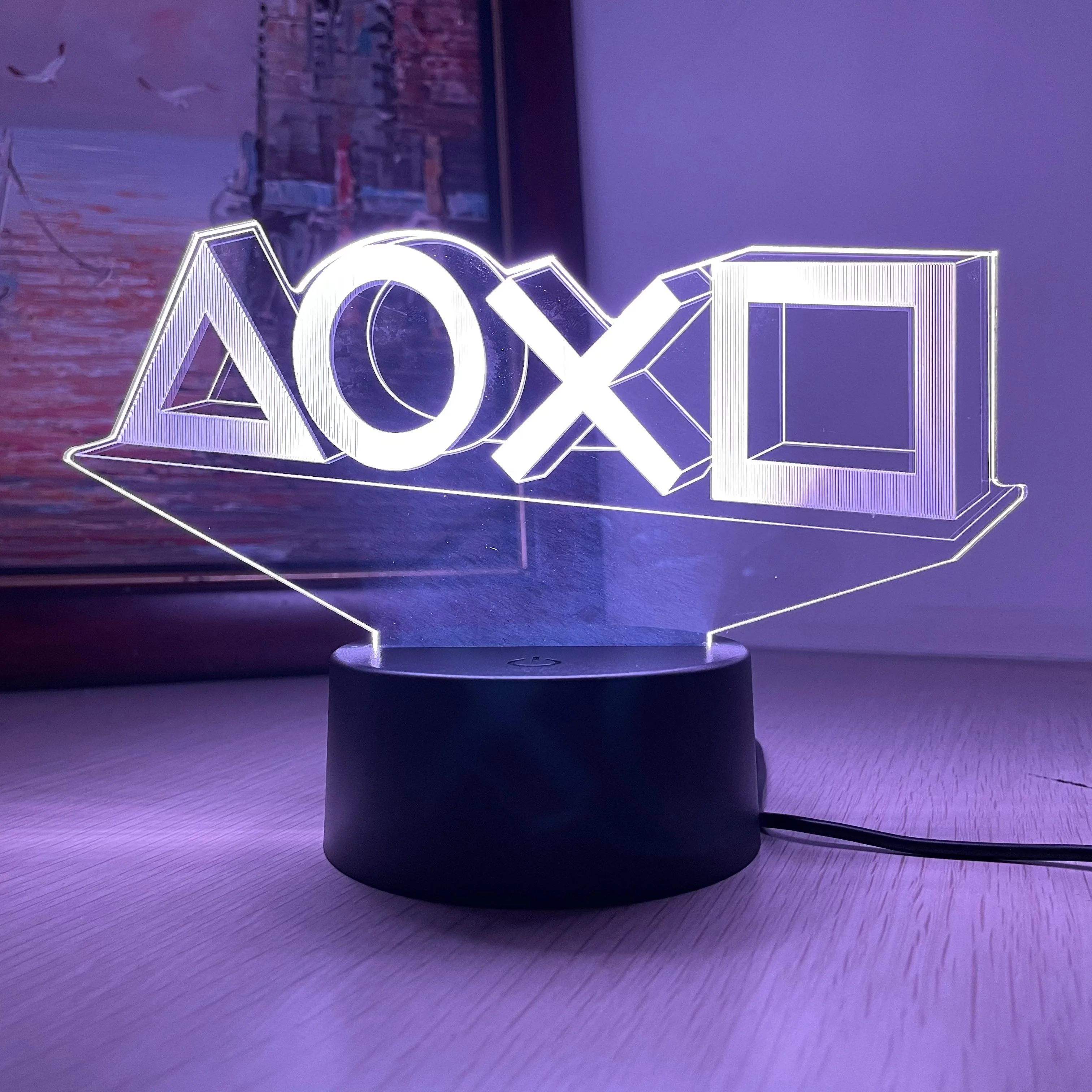 3D Night Light Game LED Illusion Lamps 7 Color USB Charging Lights for Kids Christmas Birthday Game Player Gift Gaming Room