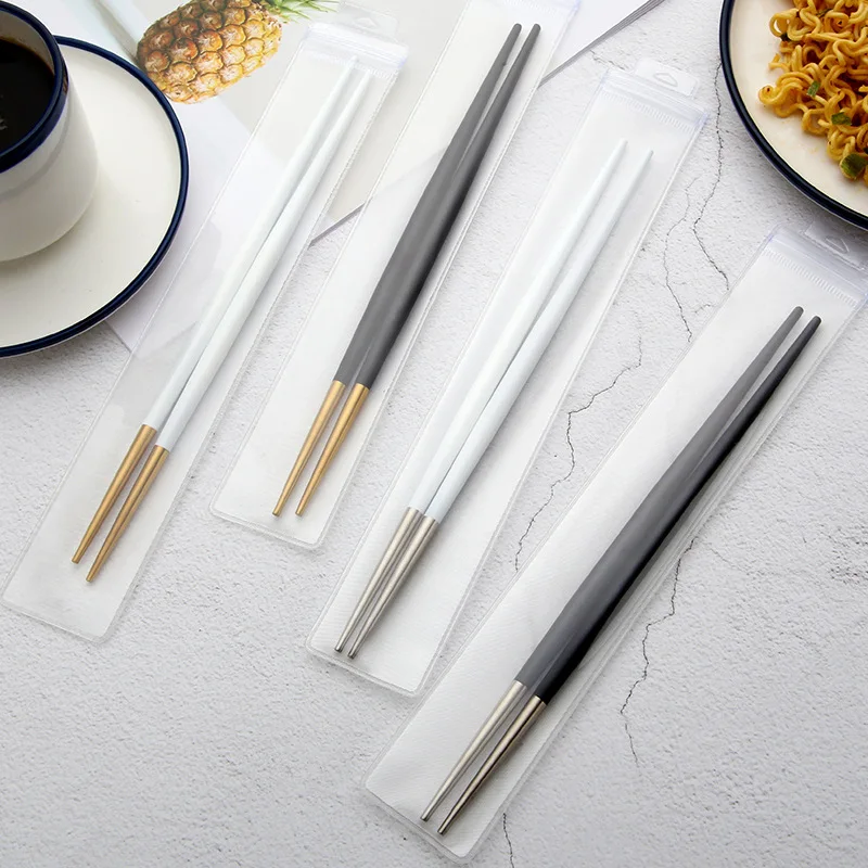  High Quality Japanese Pointed sushi Chopstick Stainless Steel 304 Custom Logo Korean Chopsticks With