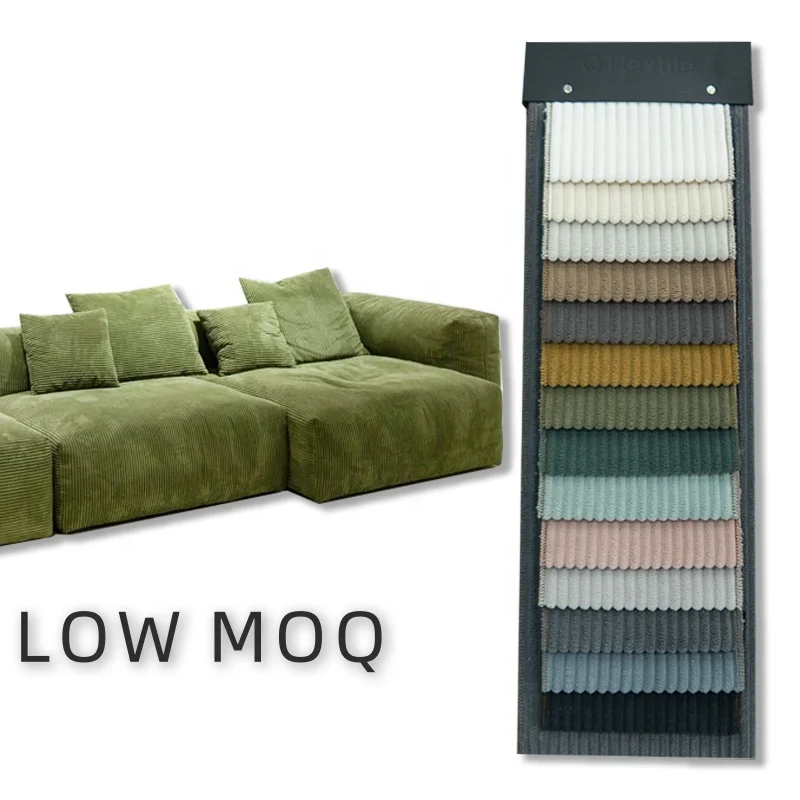 Chinese Manufacturer High Quality fabric 100%polyester Knitted High quality corduroy velvet fabric for sectional  sofa